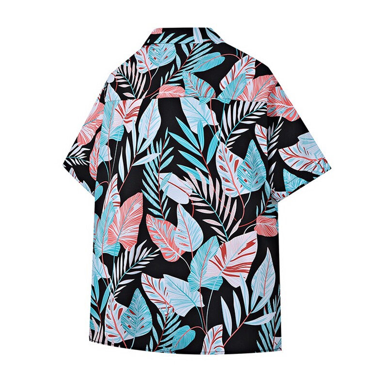 大码花衬衫男短袖夏季痞帅休闲上衣服外套翻领衬衣A012/824P35,男装衬衫,电商A012