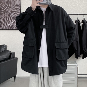 夏季衬衫百搭潮流宽松长袖潮牌新款韩版外套休闲 现货 W657-P38图片