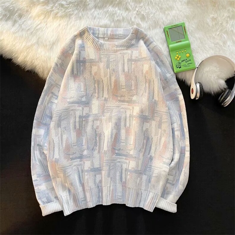 春秋季网红毛衣男士港风ins针织衫宽松韩版潮慵懒风毛线衣M44-p40，男装针织衫/毛衣，星座1008-1