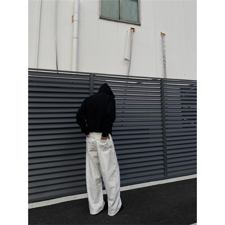 2024/白色做旧cleanfit直筒阔腿弯刀牛仔裤1005-3-SGT11-P65控88,男装牛仔裤,星座1005-3