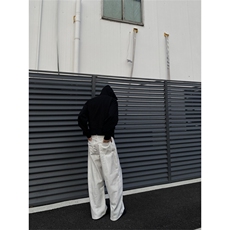 2024/白色做旧cleanfit直筒阔腿弯刀牛仔裤1005-3-SGT11-P65控88，男装牛仔裤，星座1005-3