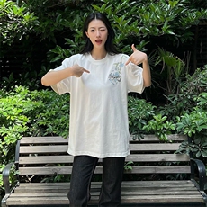 万针全刺绣解构设计260克重磅双纱纯棉高品质美式高街短袖T恤特35，男装T恤，电商A486
