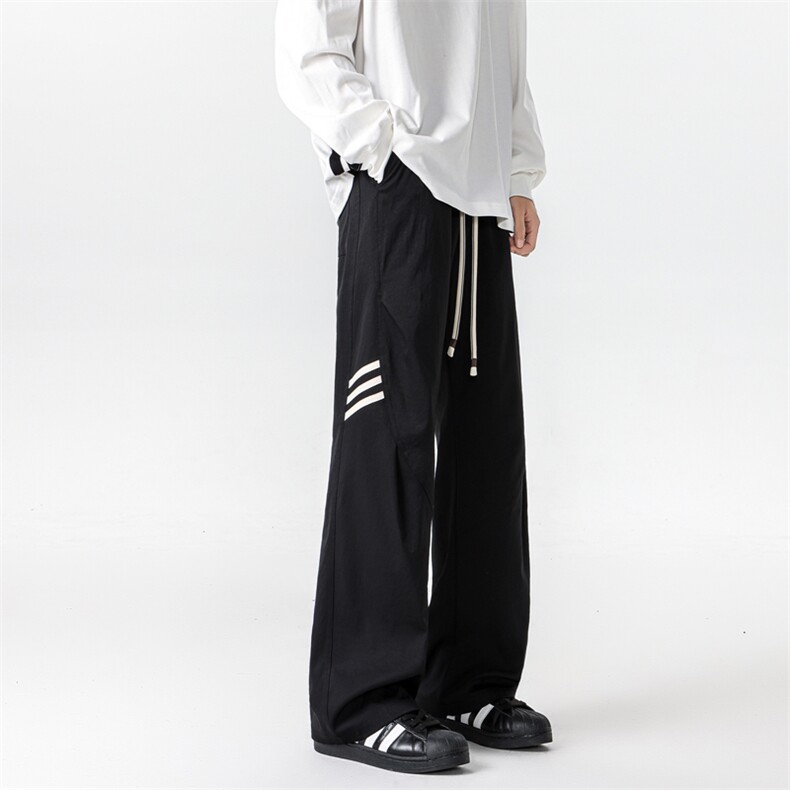 春夏季新款面料闪兵直筒拖地裤潮牌微喇叭休闲裤男8223-特P30控58,男装休闲裤,电商C305A