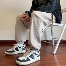 美式潮流休闲裤男港风宽松直筒拖地裤束脚裤卫裤KP766P45，男装休闲裤，星座1204-3
