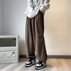 美式复古工装休闲裤男夏季韩版2024新款抽绳设计感长裤K7306-P38，男装休闲裤，星座512-4