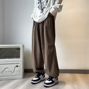 美式复古工装休闲裤男夏季韩版2024新款抽绳设计感长裤 K7306-P38图片