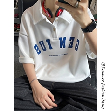 polo衫男潮流印花大码情侣翻领四色短袖T恤T3540-P33【特价】，男装T恤，电商A007