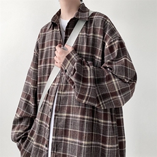 时尚宽松格子衬衫男KD629-P30，男装衬衫，电商D312