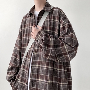 时尚宽松格子衬衫男KD629-P30图片