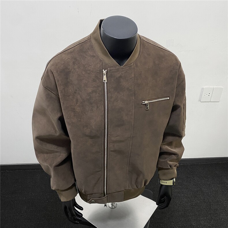 美式高阶秋冬PU棒球服夹克痞帅百搭情侣外套J562505TP75,男装夹克,电商A247