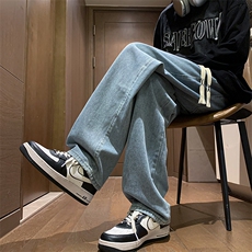 8XL-M牛仔裤男士直筒宽松特大码胖子阔腿裤男款长裤NZ110-P45控58，男装牛仔裤，电商D206-1