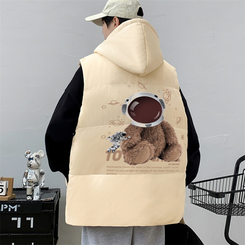 新款秋冬棉衣马甲潮流宽松加厚保暖背心棉服男装MF05P68控98，男装棉衣，电商A086