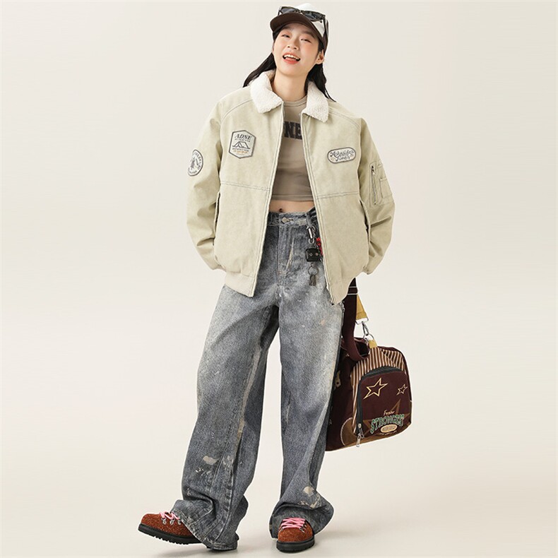 2025冬季新款男装日系潮牌纯色宽松休闲棉服加厚外套MY386-F172,男装棉衣,电商A101（原外27）