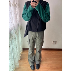 网络图美式高街大口袋褶皱微喇工装休闲裤A04-特P55，男装休闲裤，电商B369（原A024）