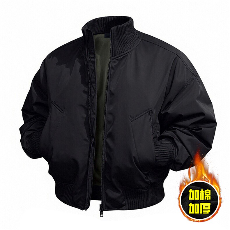 现货冬季美拉德立领飞行夹克廓形高街棒球服加棉加厚棉衣外套，男装夹克，电商A486-1