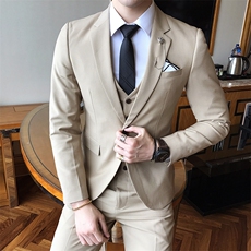 纯色西装三件套男装西服套装商务绅士礼服W7012，男装西服套装，星座1012