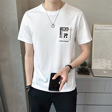 2025新款夏季男士短袖T恤高端刺绣潮牌圆领半袖A313-5515-P48，男装T恤，电商A313