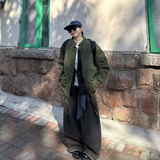 美式复古垂感免烫休闲西裤男宽松褶皱拖地裤高级感毛呢高腰阔腿裤，男装西裤，星座506A