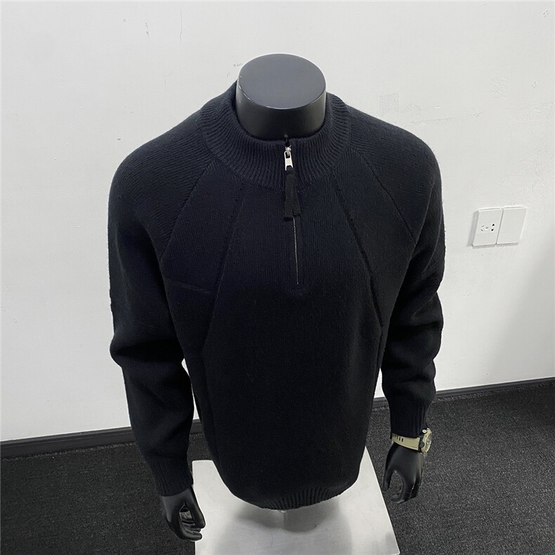 美式高阶重磅秋季加厚立领百搭休闲针织开衫毛衣M612503TP60，男装针织衫/毛衣，电商A247