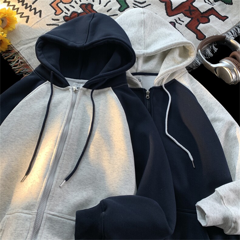 2024插肩袖系列上新4W+大货拼色开衫插肩袖卫衣W603-P55，男装卫衣，星座716-1