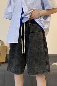 2025夏季重磅水洗蜡染拼接短裤大码 M~5XL XZ604-DK101-P45控58图片