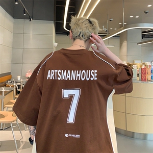 皮皮图-B225-T9245-P55-X69-拼色印花纯棉情侣短袖T恤-全棉图片