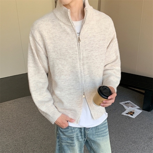日系cleanfit慵懒风双拉链高领针织开衫情侣 5Q3070-TP65128图片