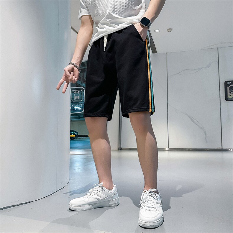 B323-DK10-P48控68社会小伙休闲短裤男店主风条纹,男装牛仔裤,星座301C（原B323）