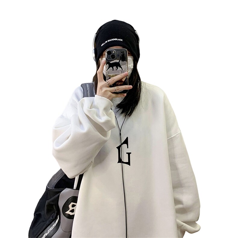 中性风！抖音直播高品质重磅卫衣男圆领卫衣女XW388-P45,男装卫衣,电商B371