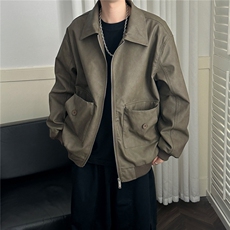 主推现货PU皮夹克外套宽松皮衣A351-AP2401-P110，男装夹克，电商A351