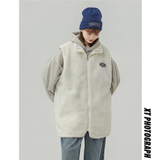 秋冬双面穿马甲加厚棉衣羊羔绒外套港风夹克1016-1MJ020P75K98，男装背心/马甲，星座1016-1（原电商B408-1）