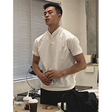 亨利领短袖polo衫男款收袖口修身半袖复古痞帅正肩T恤TW161，男装Polo衫，星座1116A（原606A-3）