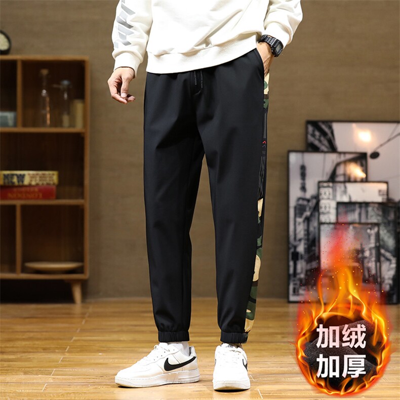 秋冬新款梭织男裤百搭设计感加绒港风休闲裤束脚裤K222H-P45,男装卫衣,星座717
