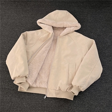 座山雕连帽棉服男加绒加厚皮衣棉衣美式潮牌情侣外套M0318-P110，男装皮衣，星座308B-2