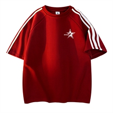 酒红拼白织带