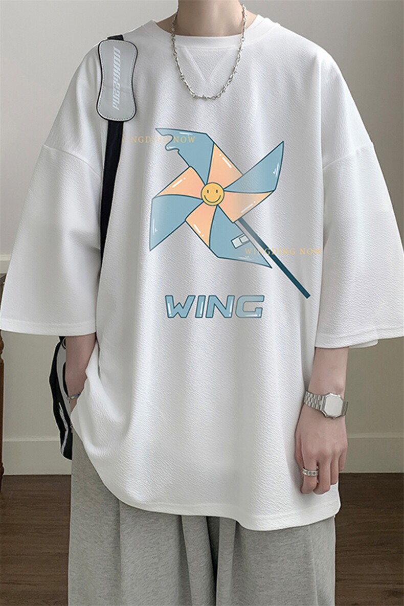 春夏季七分袖t恤男大码五分袖男短袖中袖Q11112-P30,男装T恤,电商A040