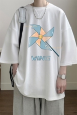 春夏季七分袖t恤男大码五分袖男短袖中袖Q11112-P30，男装T恤，电商A040