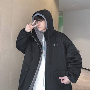 新款冬季工装棉服男外套百搭假两件棉衣男休闲连帽棉袄潮2370-p99图片