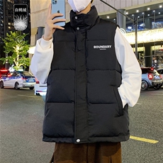 港风冬季新款立领马甲白鸭绒羽绒服男潮宽松男MJ612P115控158，男装羽绒服，电商A268A