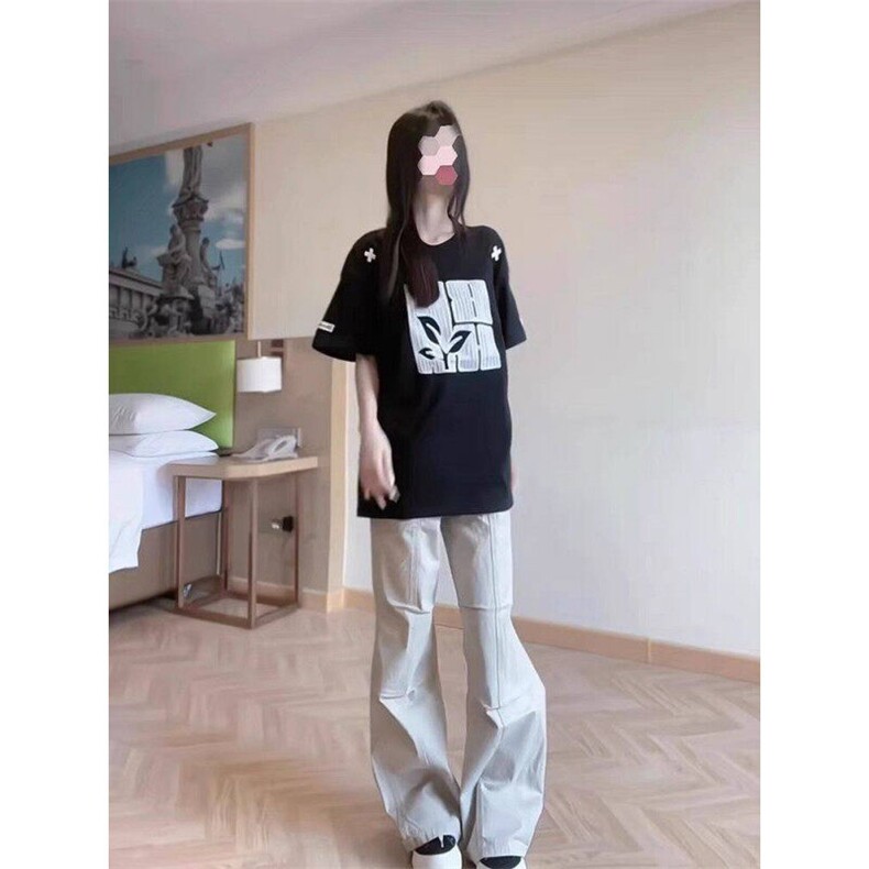 夏季新款重工刺绣短袖T恤男女潮牌宽松情侣T-T58-网络图,男装T恤,星座1002-2