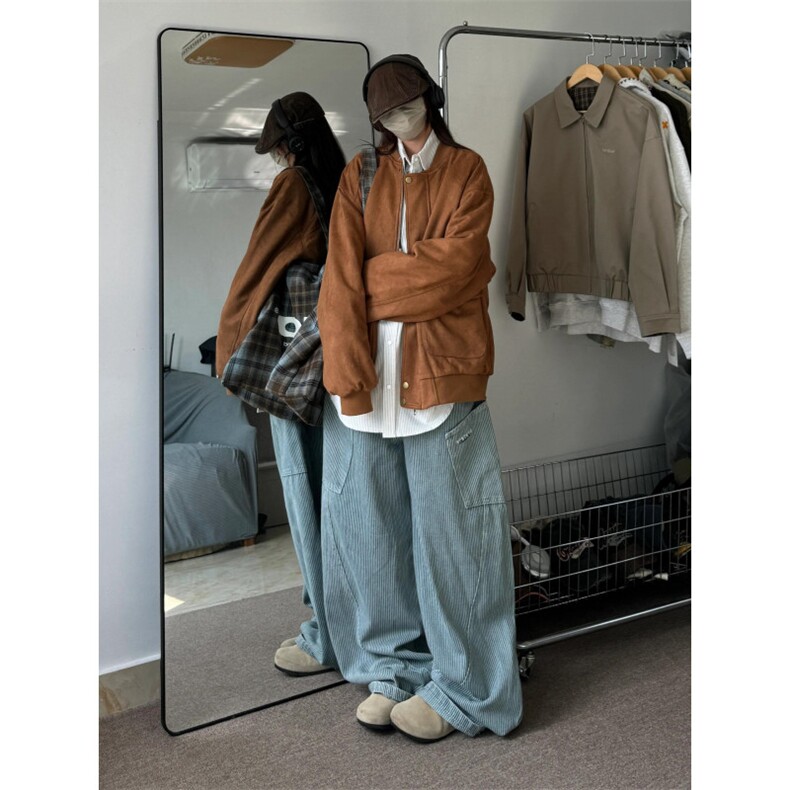 【有货】N1028CC-特P58竖条纹大口袋弯刀裤子男女工装牛仔裤,男装牛仔裤,星座1007（原301D）