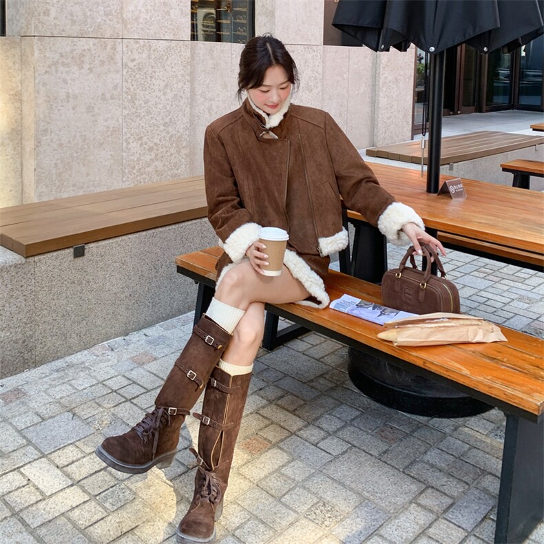 【冬款现货】皮毛一体拼接加厚羽绒套装裙2D148-A359-P260-K385,女装套装/套裙,2D148