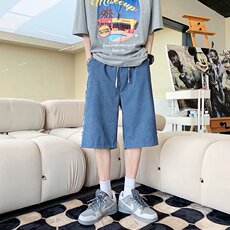 218-1-P25-D490夏季宽松休闲拼接灯芯绒休闲短裤，男装休闲裤，四季星座218-1