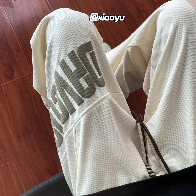 XZ616 早秋季新款菠萝格字母发泡休闲裤 TY915 M-5XL 特P30控58图片