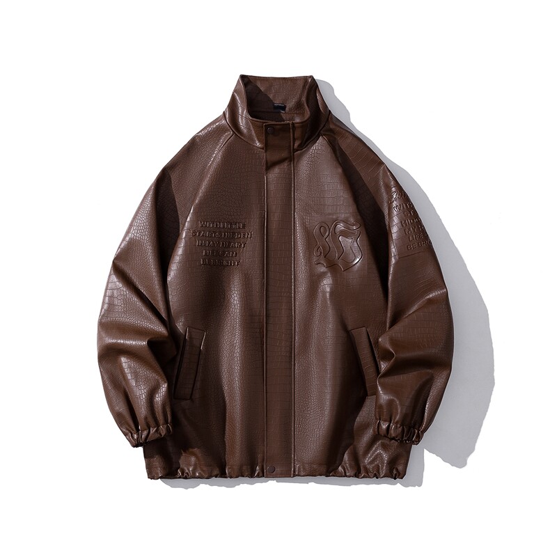 1鳄鱼纹前胸钢印印花袖中钢印印花大码M-5XL夹克JK77749P95控128，男装夹克，星座226-2