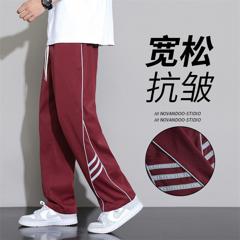 直播数据款 春季新款撞色侧条纹伞兵裤宽松直筒休闲裤 K503-P32图片