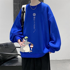 华夫格卫衣圆领卫衣男大码长袖t恤男外套HW76152-P30加绒款-P40，男装卫衣，电商A040