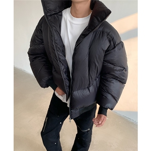 美式短款cleanfit十字星盔甲羽绒棉服面包服立领外套男 H1032P128图片