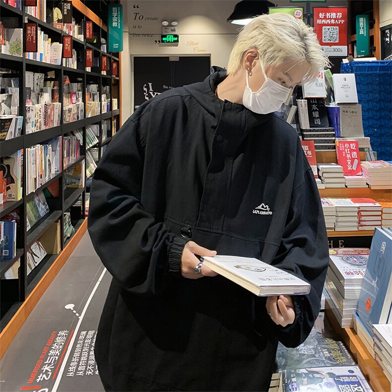 潮牌潮机能工装夹克2024新款日系百搭冲锋衣外套男款 W7638-P53图片
