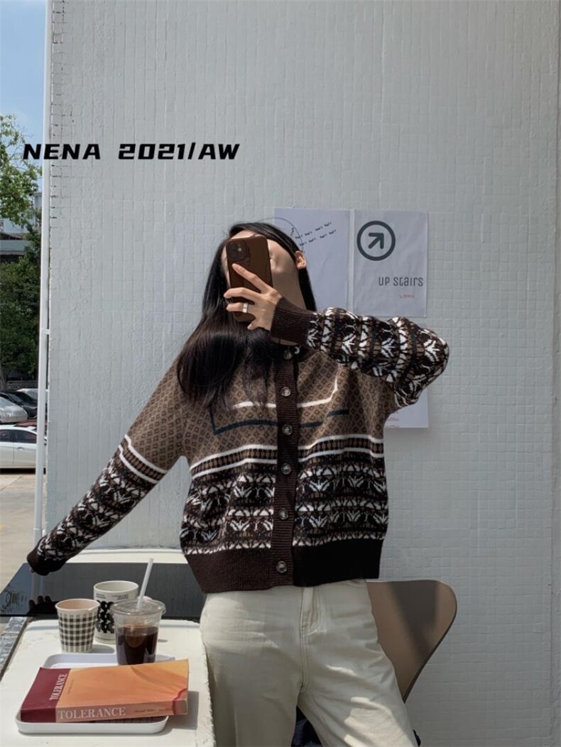 森系开衫毛衣，女装针织衫/毛衣，里奈(1F)